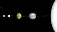 An artist's depiction of the Solar System