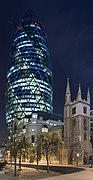 30 St Mary Axe - The Gherkin from Leadenhall St - Nov 2006