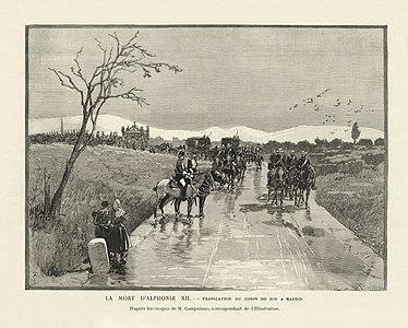 Funeral procession of Alfonso XII of Spain, by Mr. Campuzano and Auguste Tilly (restored by Adam Cuerden)