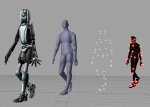 An example of computer animation which is produced in the "motion capture" technique