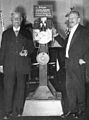 Image 32Max Skladanowsky (right) in 1934 with his brother Eugen and the Bioscop (from History of film technology)