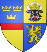 This the coat of arm of Albert of Sweden. He was the King of Sweden from 1364, and in 1384 he inherited the ducal title of Mecklenburg and united the two countries in a personal union.