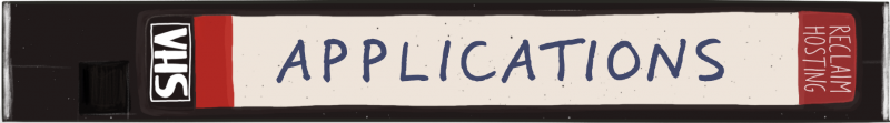 VHS Tape with the word "Applications" as the title