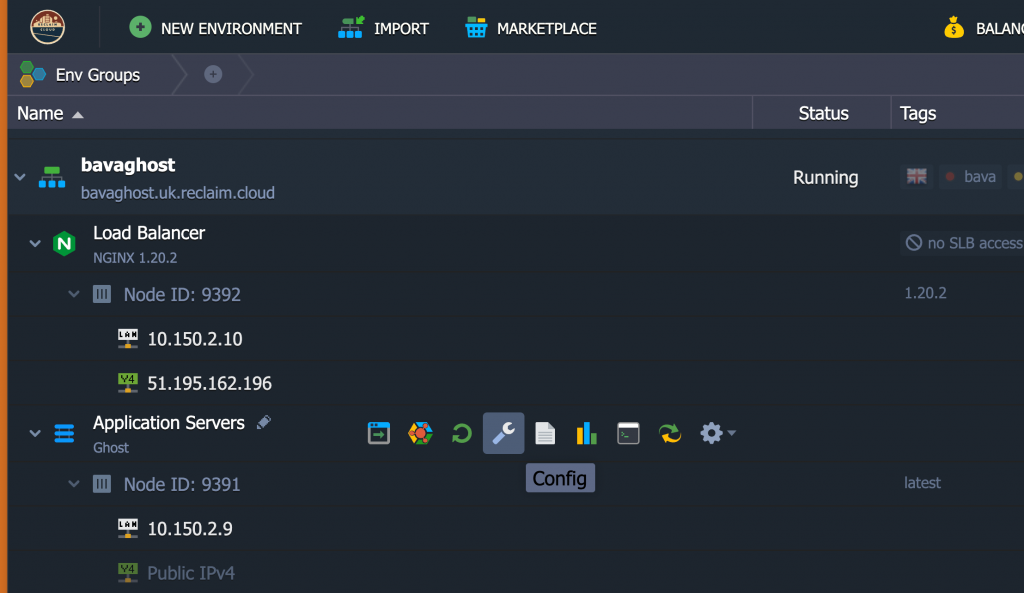 Images of Config of Node from which files will be exported